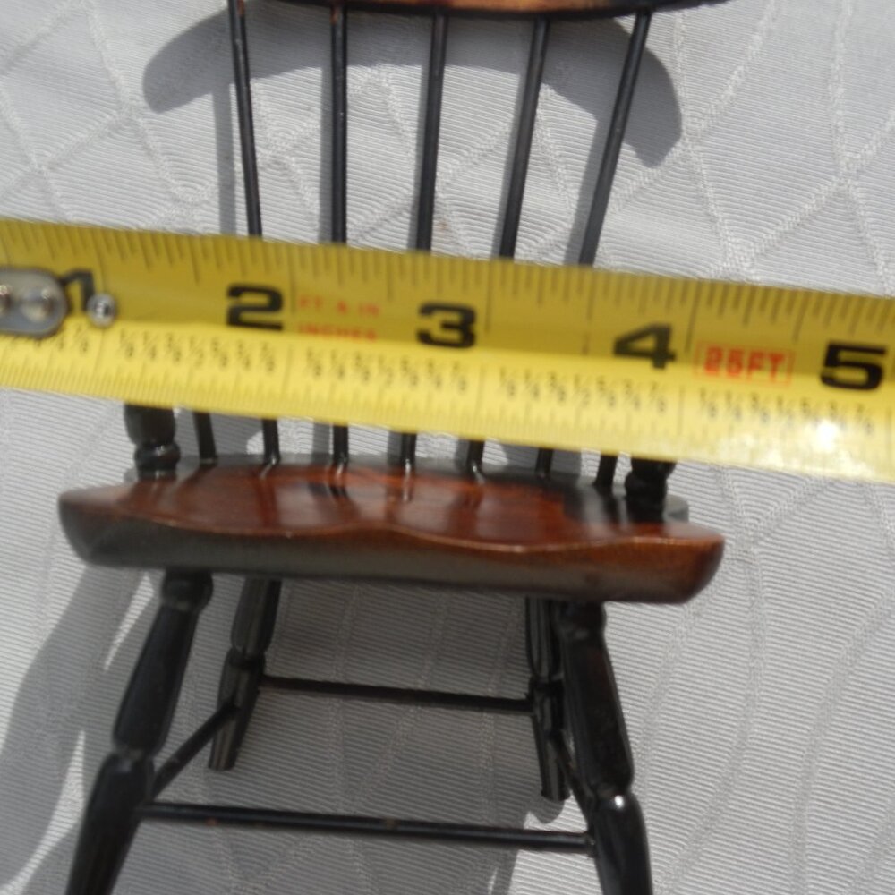 Antique wooden doll chair H 9" - Picture 8 of 8